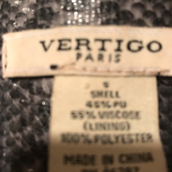 Vertigo PU moto style grey snakeskin print jacket - Picture 4 of 4